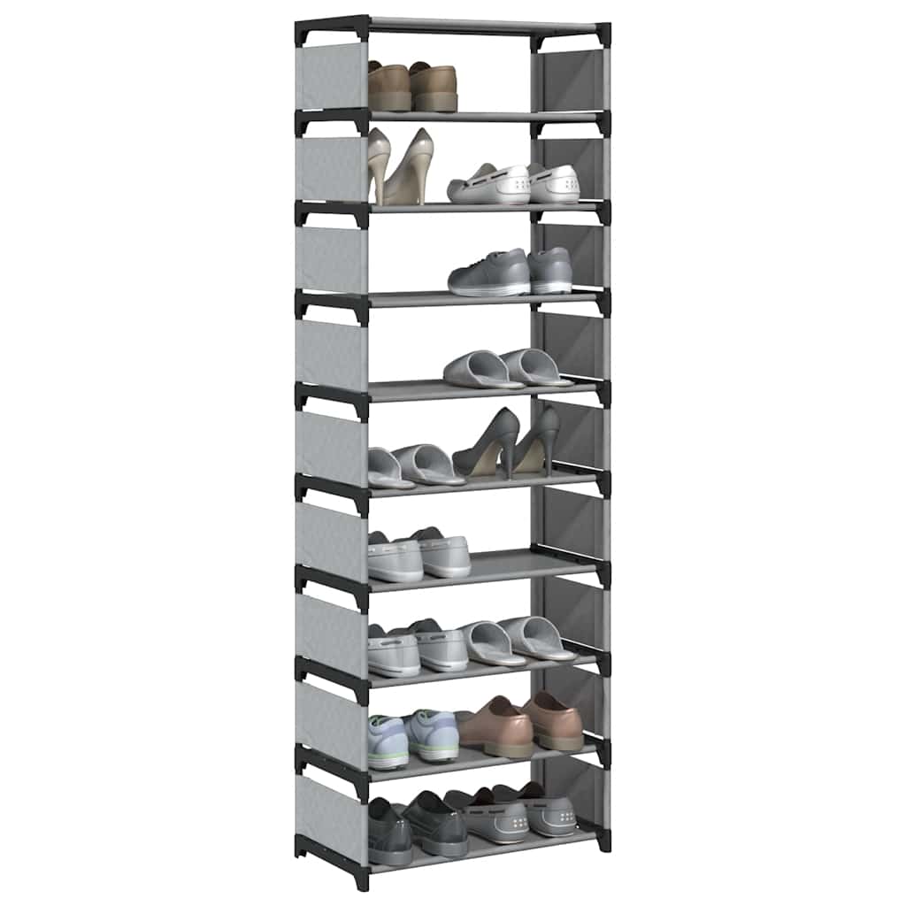 Scarpiera Vidaxx 10 strati 54x28x158 cm in tessuto non tessuto grigio