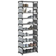 Scarpiera Vidaxx 10 strati 54x28x158 cm in tessuto non tessuto grigio