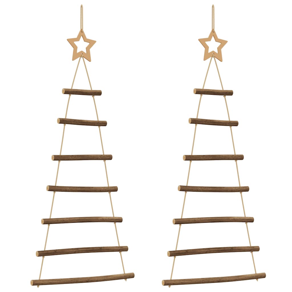 Vidaxx alberi di Natale sospesi con stelle superiori 2 pz 42x90 cm ramo naturale
