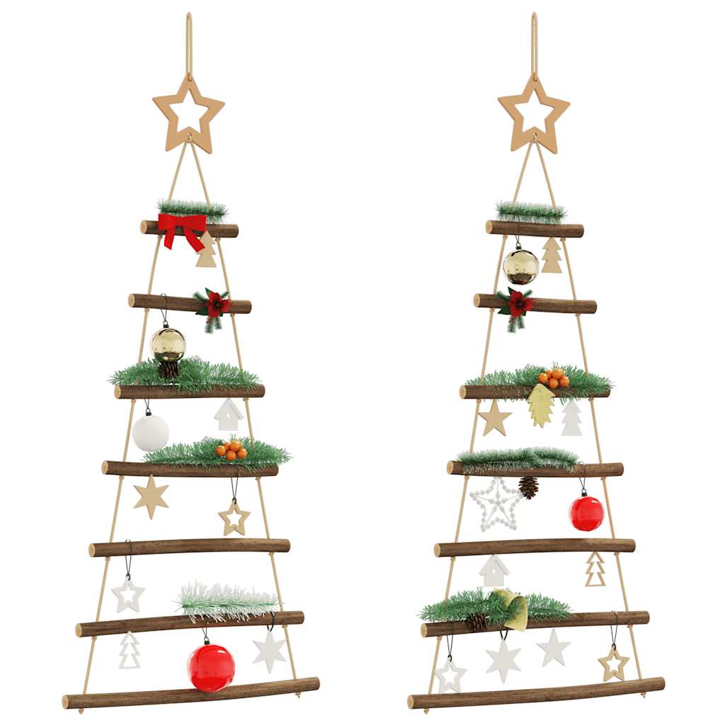 Vidaxx alberi di Natale sospesi con stelle superiori 2 pz 42x90 cm ramo naturale
