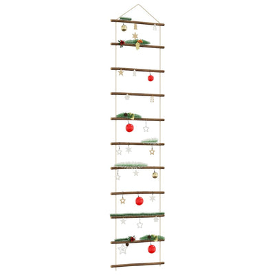 Vidaxl Decoración de la pared escalera en forma de 50x200 cm Rama natural