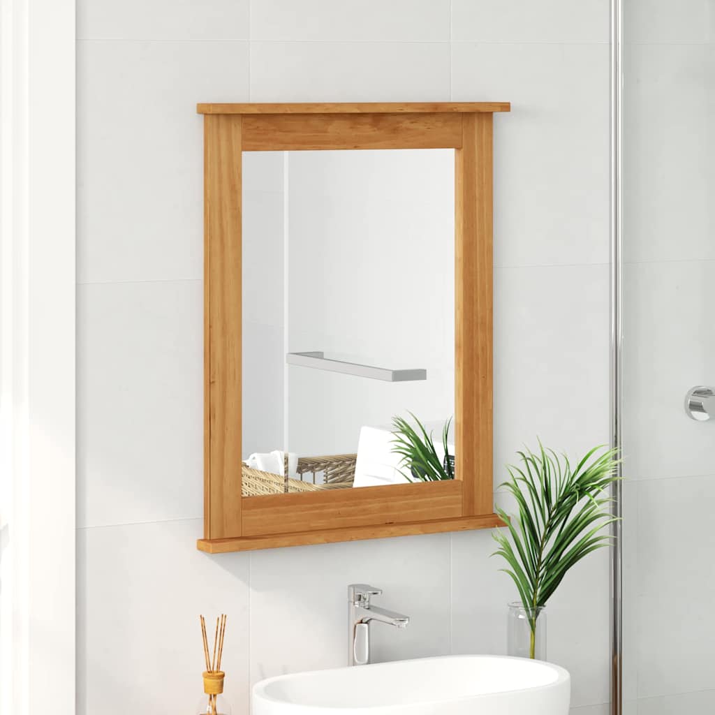 Vidaxl spiegel vigo honingbruin 55,5 x 5 x 70 cm massief grenenhout
