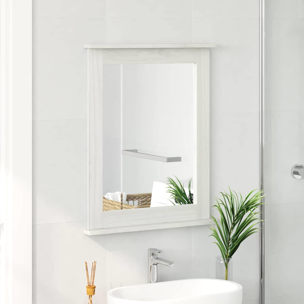Vidaxl spiegel vigo antiek wit 55,5 x 5 x 70 cm massief grenenhout