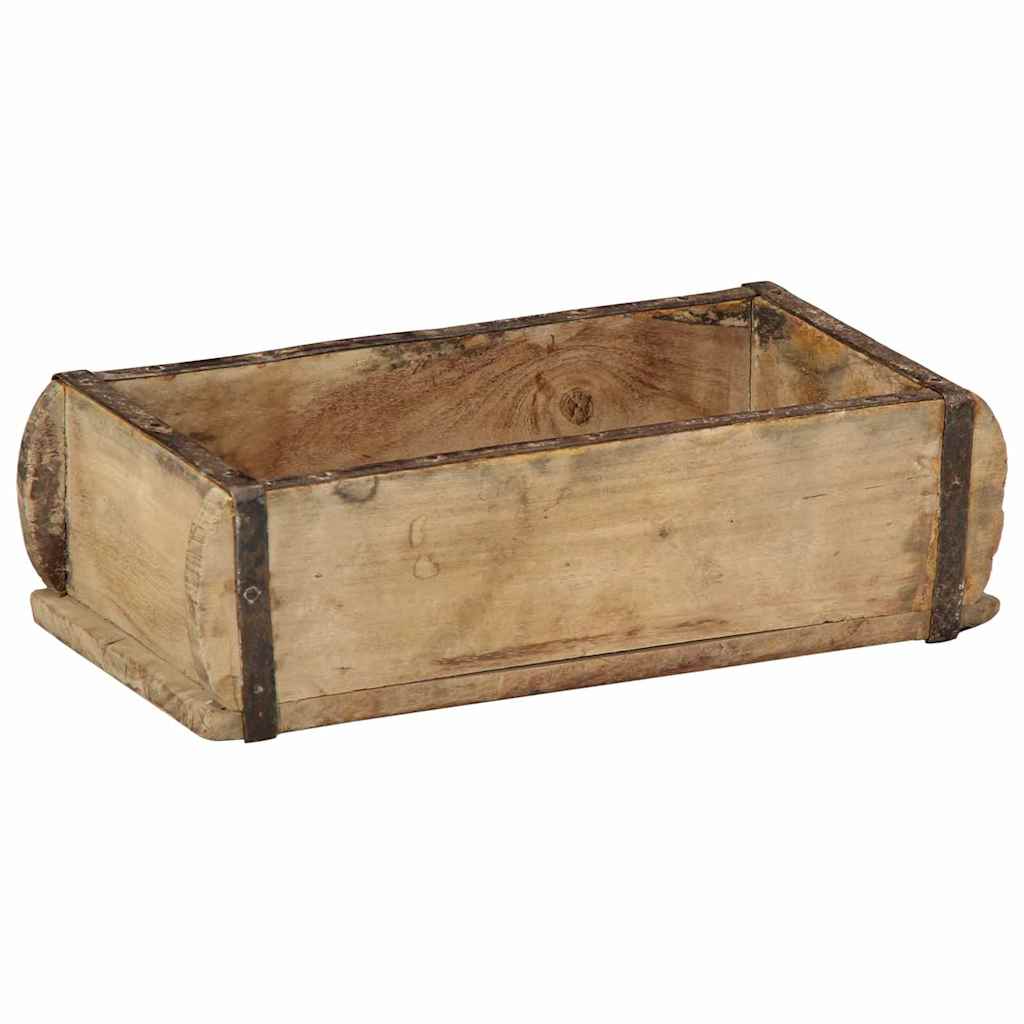 Vassoio Vidaxxl marrone 30 x 15 x 9 cm in legno massello riciclato
