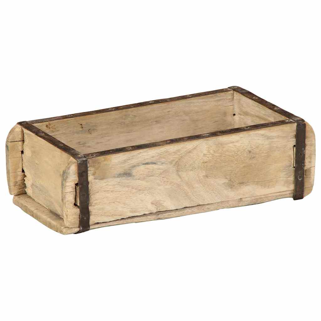 Vassoio Vidaxxl marrone 30 x 15 x 9 cm in legno massello riciclato