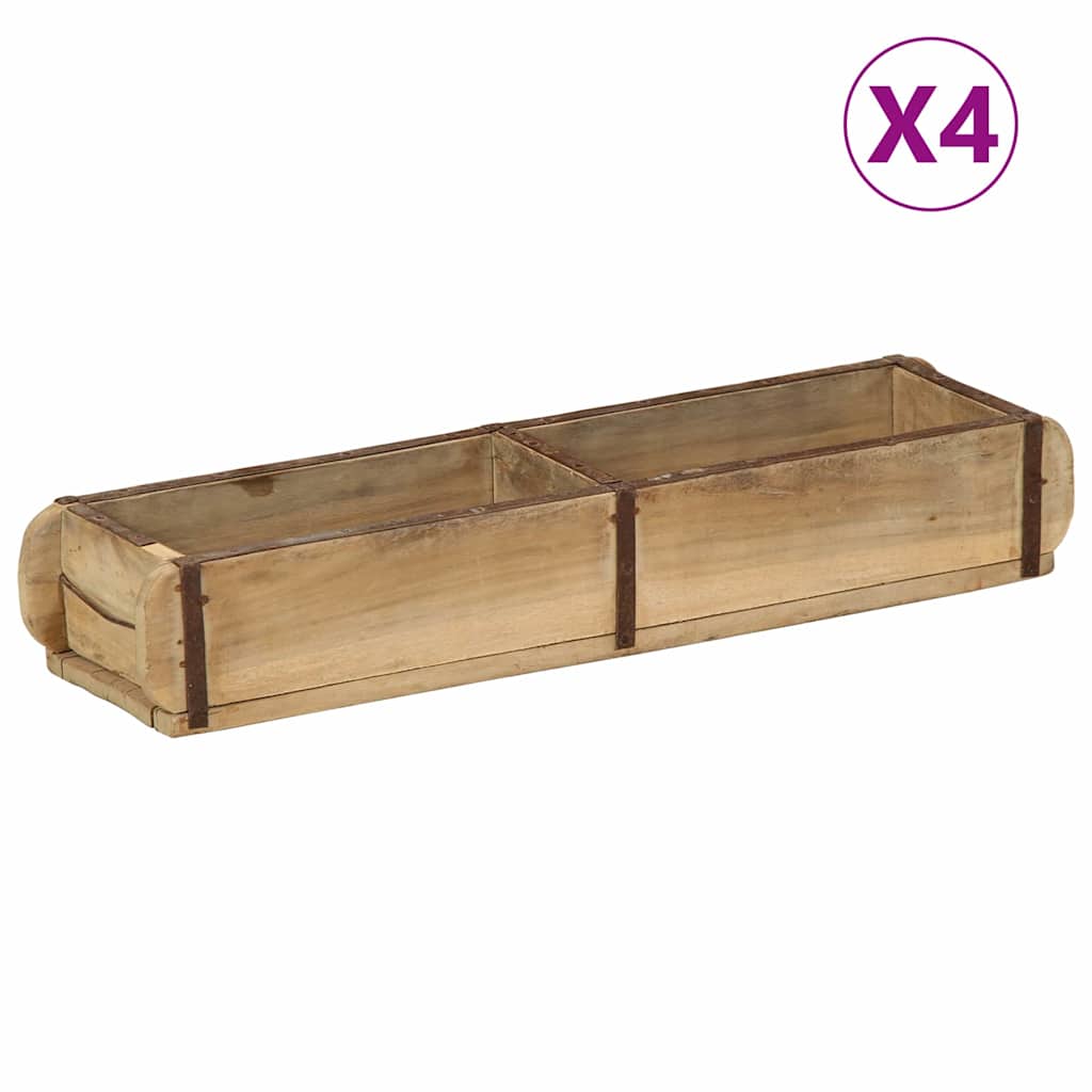 Vidaxl dienblad 4 pcs bruin 57 x 15 x 9 cm massief gerecycled hout
