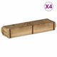 Vidaxl dienblad 4 pcs bruin 57 x 15 x 9 cm massief gerecycled hout