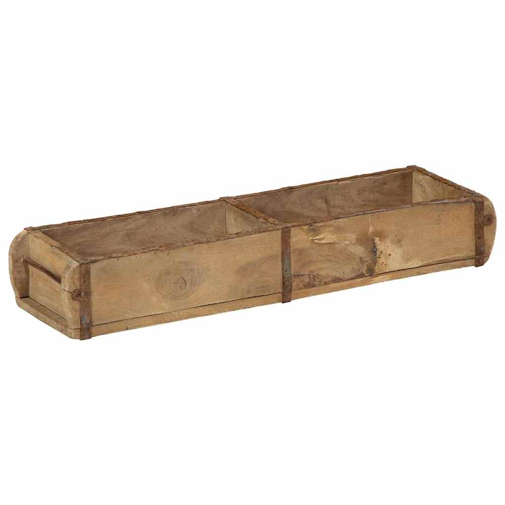 Vassoio Vidaxxl 4 pezzi marrone 57 x 15 x 9 cm in legno massello riciclato