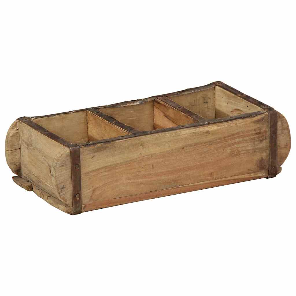 Vidaxxl bandeja 4 piezas marrón 30 x 14 x 9 cm madera maciza reciclada