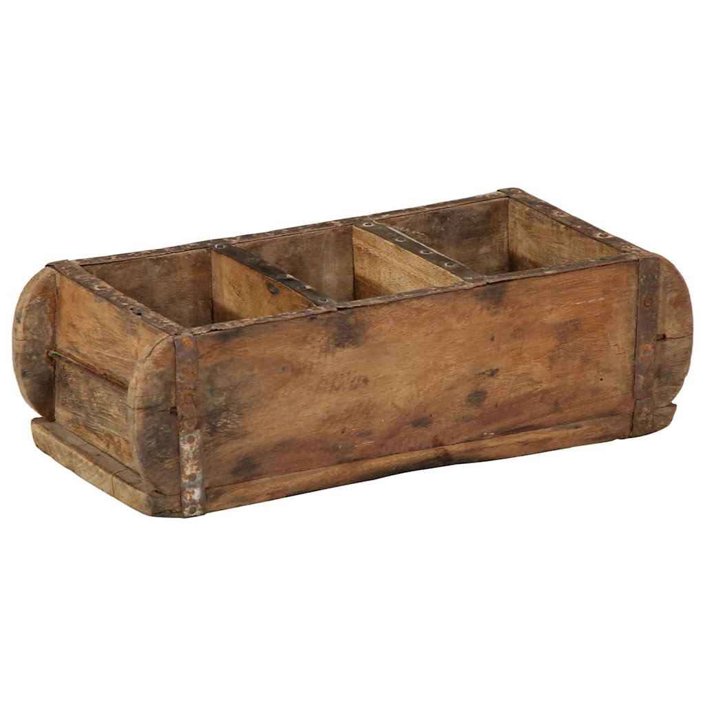 Vidaxxl bandeja 4 piezas marrón 30 x 14 x 9 cm madera maciza reciclada
