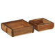 Vidaxxl bandeja 2 uds marrón 29 x 31 x 10 cm madera maciza reciclada