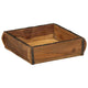 Vidaxxl bandeja marrón 29 x 31 x 10 cm madera maciza reciclada