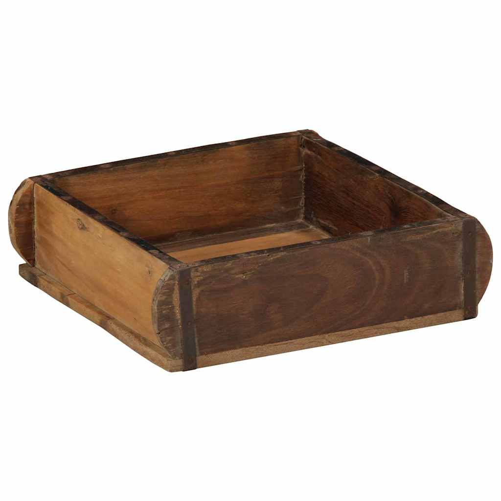 Vidaxxl bandeja marrón 29 x 31 x 10 cm madera maciza reciclada