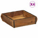 Vidaxxl bandeja 4 piezas marrón 29 x 31 x 10 cm madera maciza reciclada