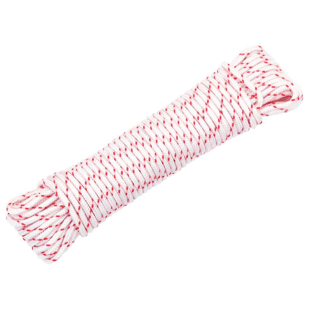 Vidaxl Trekkoord Start Cord Blanco y rojo Ø3 mm 10 M Nylon
