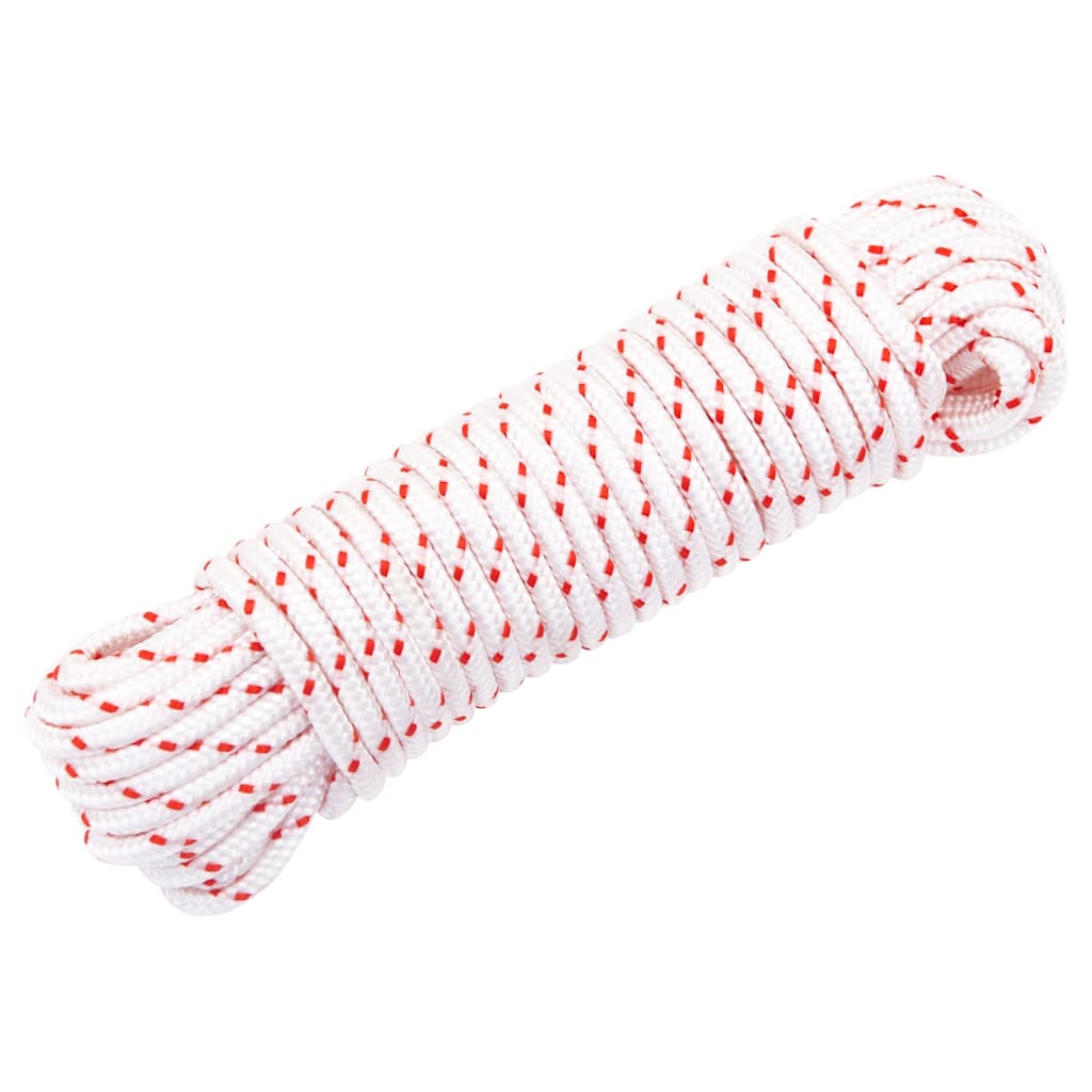 Vidaxl Trekkoord Start Cord Blanco y rojo Ø4 mm 10 M Nylon