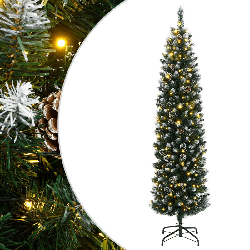 Vidaxx árbol de Navidad artificial estrecho con 150 LED 120 cm