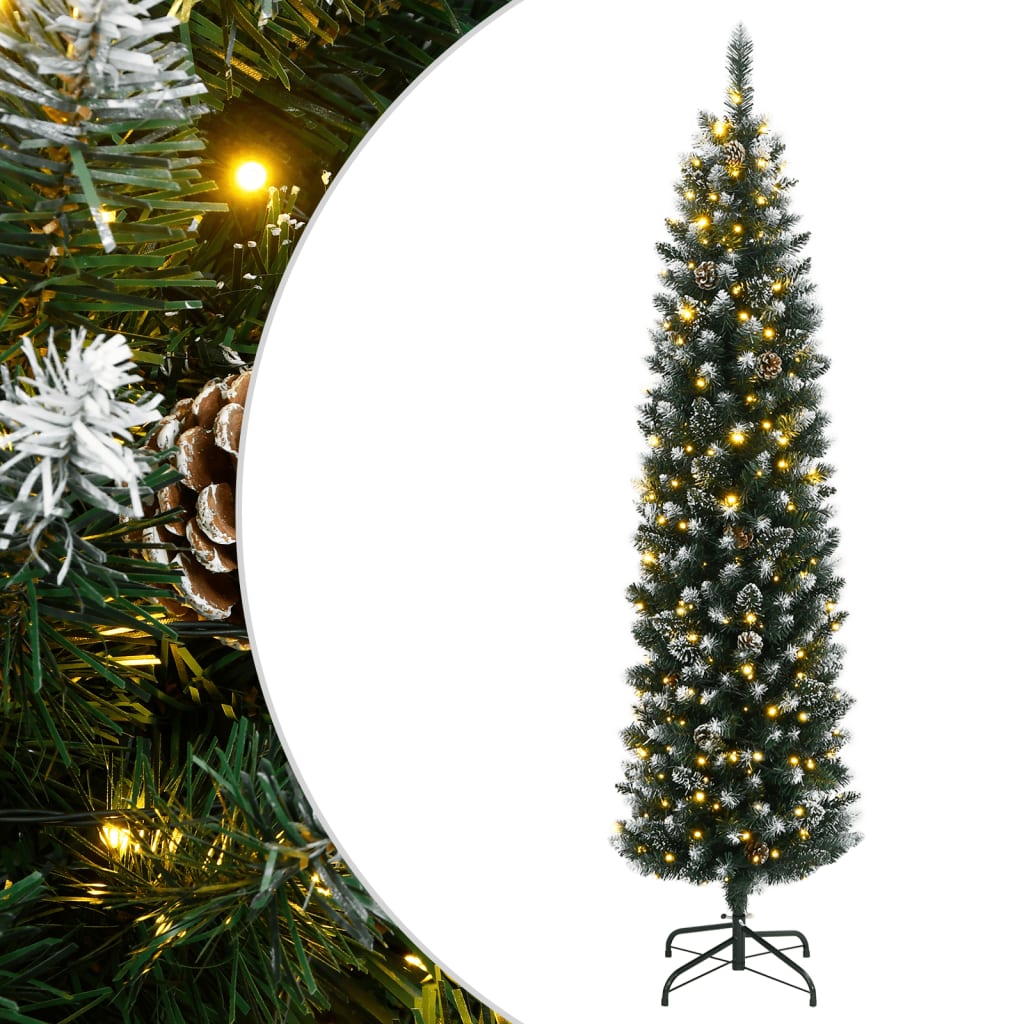Vidaxl kunstkerstboom smal met 300 led's 210 cm