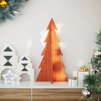 Vidaxl Decorazione natalizia albero di Natale 59,5 cm Pinna solida marrone