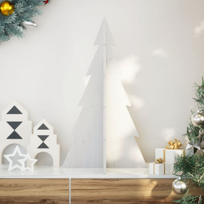Vidaxl Decoración de Navidad Árbol de Navidad 80 cm Pino sólido White