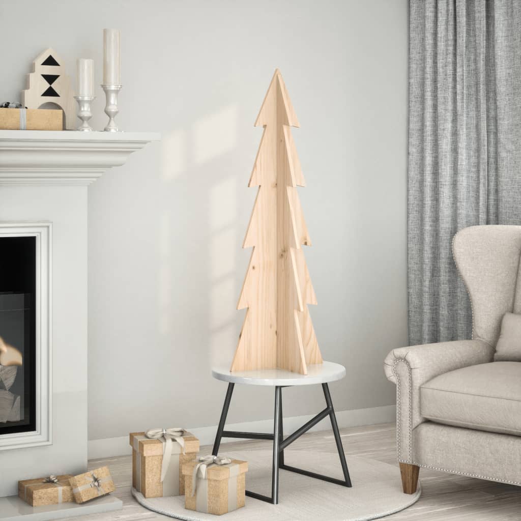 Vidaxl Decoración de Navidad Árbol de Navidad 112 cm Pino sólido