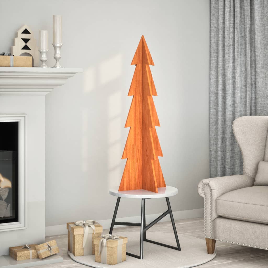 Vidaxl Decoración de Navidad Árbol de Navidad 112 cm Pino sólido Brown