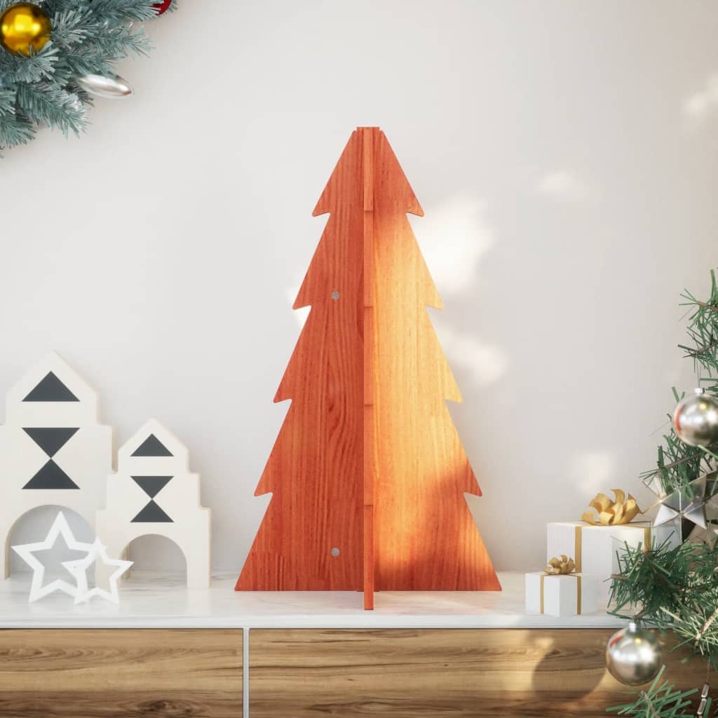 Vidaxl Decorazione natalizia albero di Natale 69,5 cm Pinna solida marrone