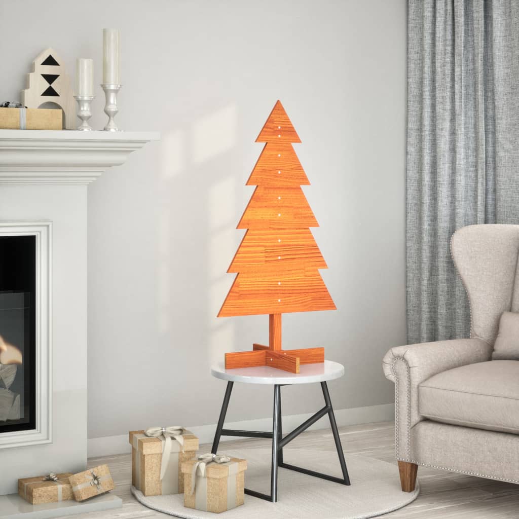 Vidaxl Decoración de Navidad Árbol de Navidad 100 cm Pino sólido Brown