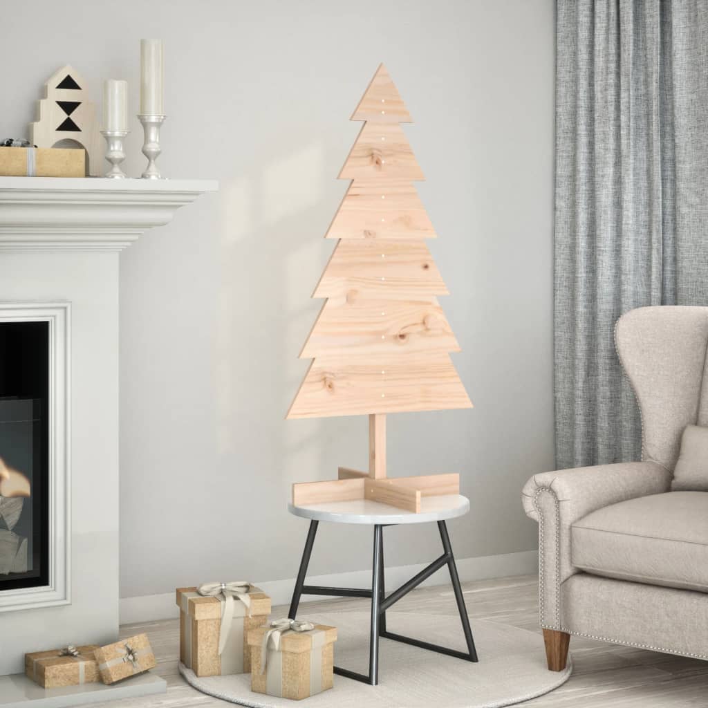 Vidaxl Decoración de Navidad Árbol de Navidad 120 cm Pino sólido