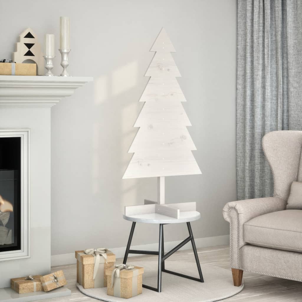 Vidaxl Decoración de Navidad Árbol de Navidad 120 cm Pino sólido White