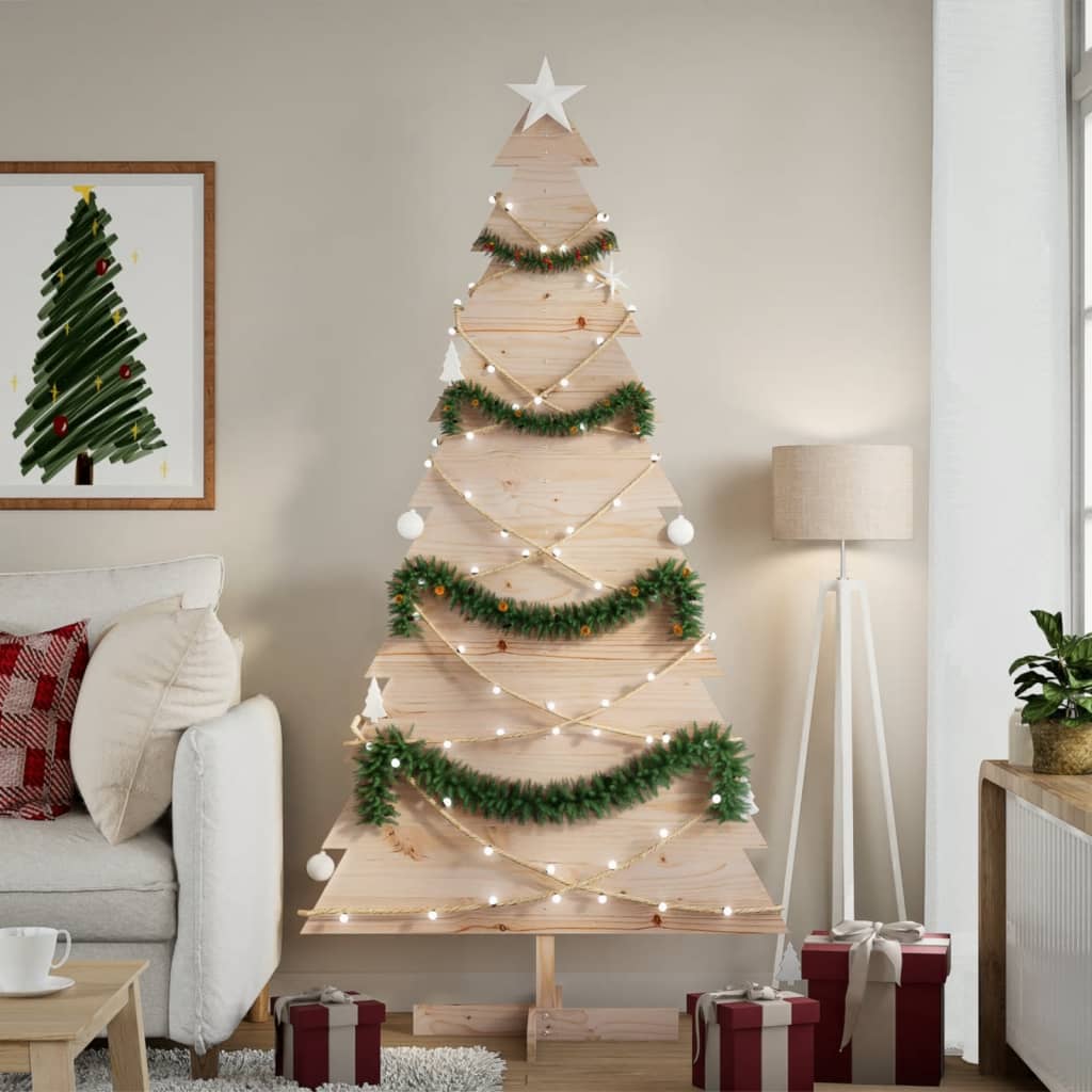 Vidaxl Decoración de Navidad Árbol de Navidad 180 cm Pino sólido