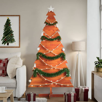 Vidaxl Decorazione natalizia albero di Natale 180 cm Pinna solido marrone