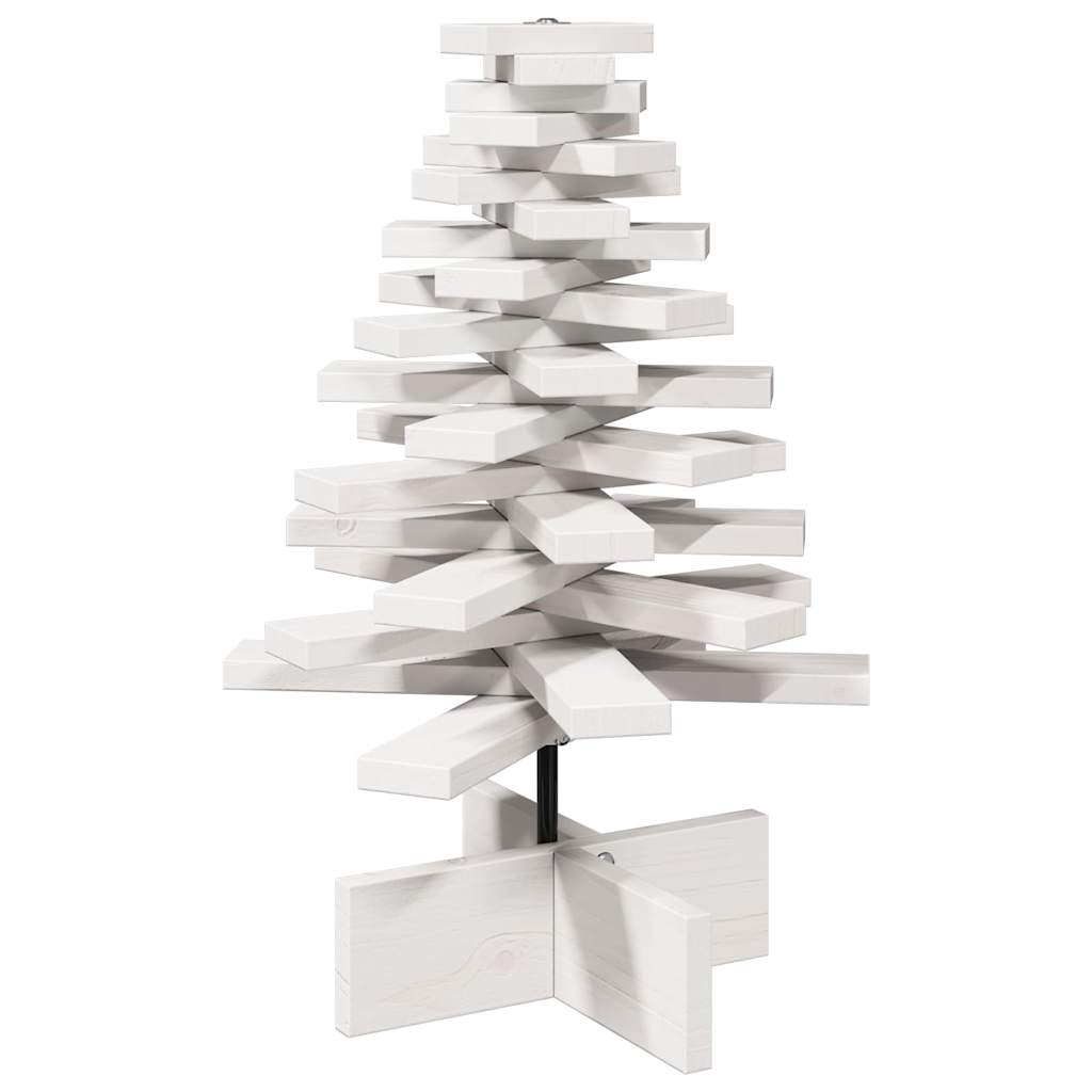 Vidaxl Decoración de Navidad Árbol de Navidad 60 cm Pino sólido White