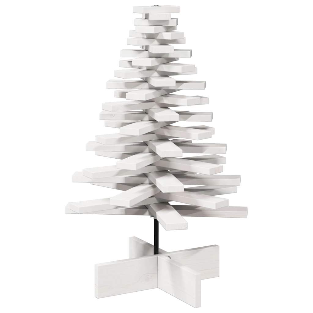 Vidaxl Decoración de Navidad Árbol de Navidad 80 cm Pino sólido White