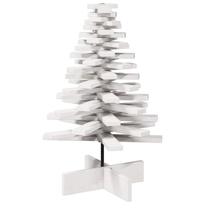 Vidaxl kerstdecoratie kerstboom 80 cm massief grenenhout wit