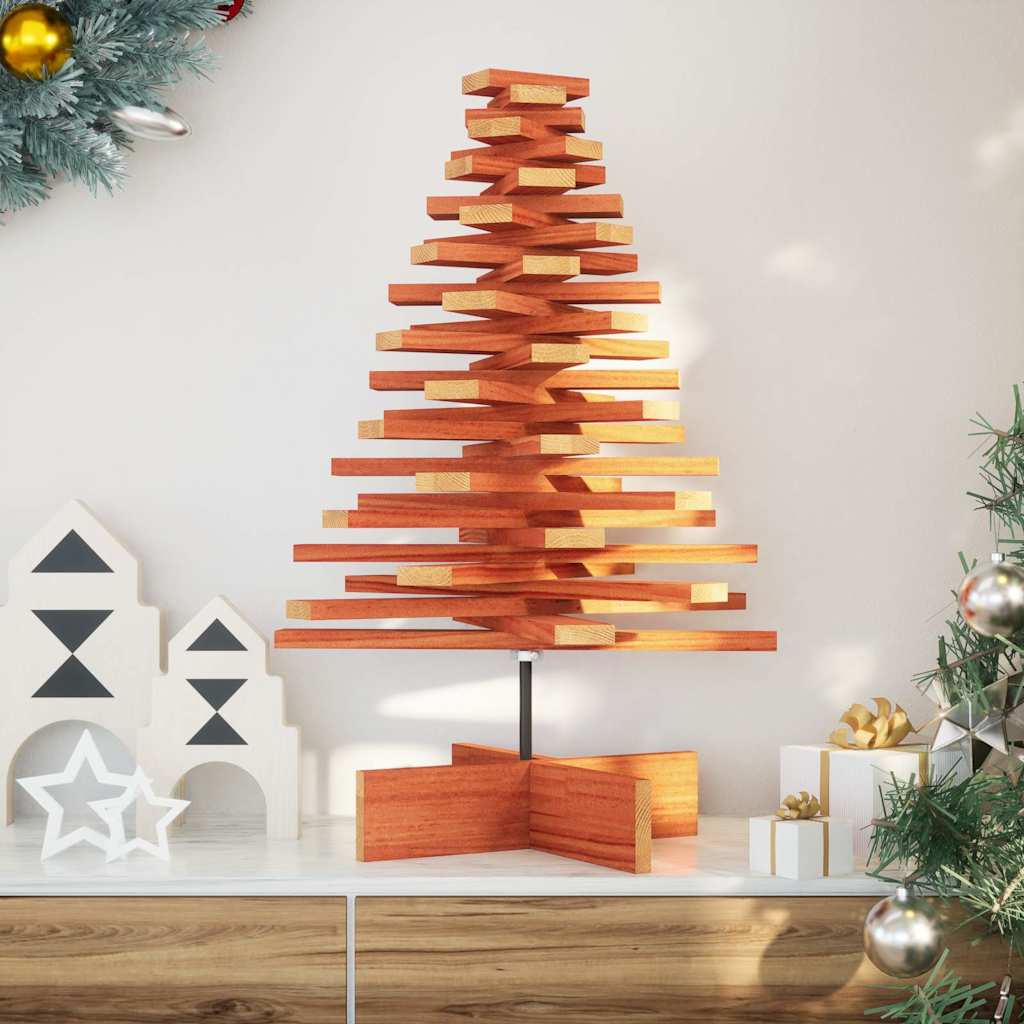 Vidaxl Decoración de Navidad Árbol de Navidad 80 cm Pino sólido Brown