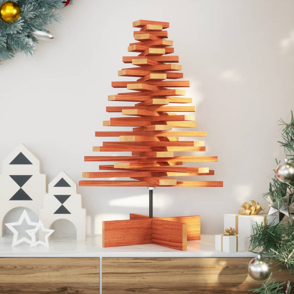 Vidaxl Decoración de Navidad Árbol de Navidad 80 cm Pino sólido Brown