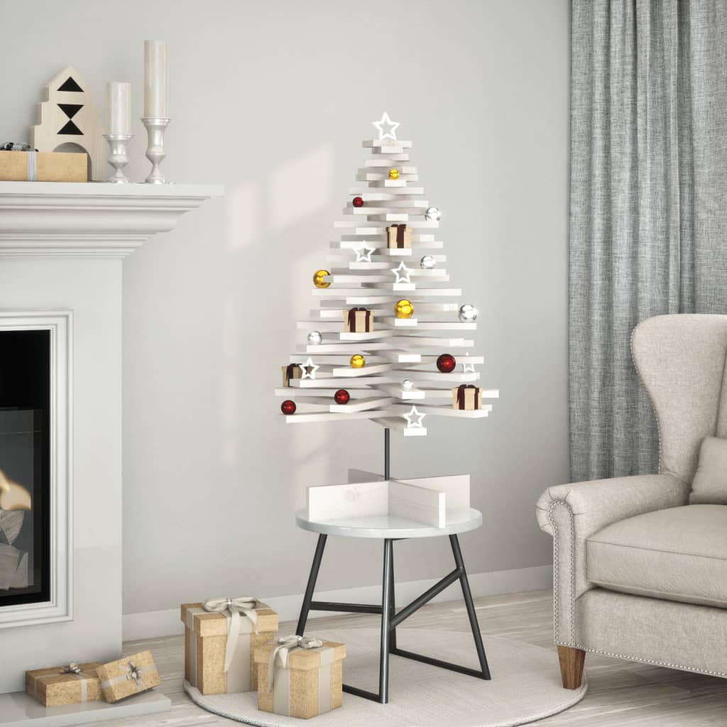Vidaxl Decoración de Navidad Árbol de Navidad 100 cm Pino sólido White