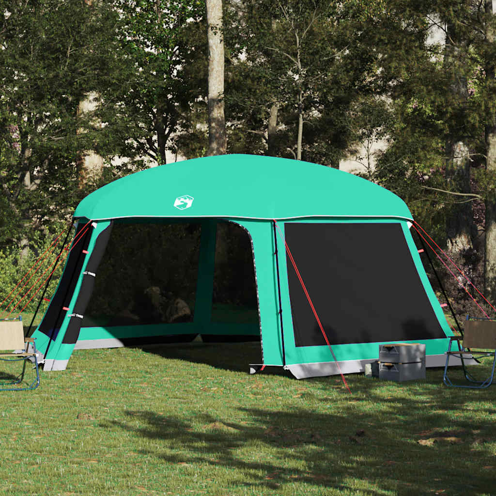 Tenda per piscina Vidaxx con pareti in rete da esterno rimovibili 618x532 cm verde mare