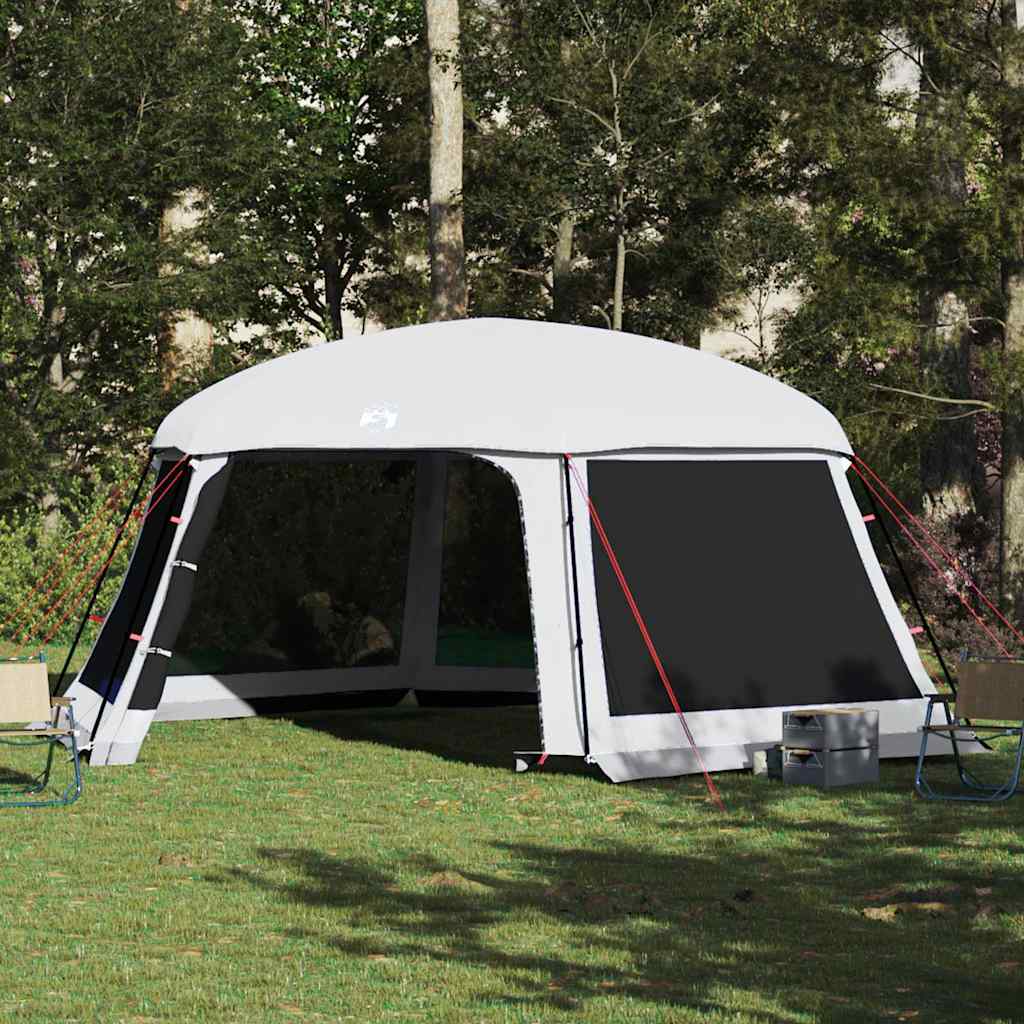 Tenda da piscina Vidaxx con pareti in rete esterne rimovibili 618x532 cm grigia