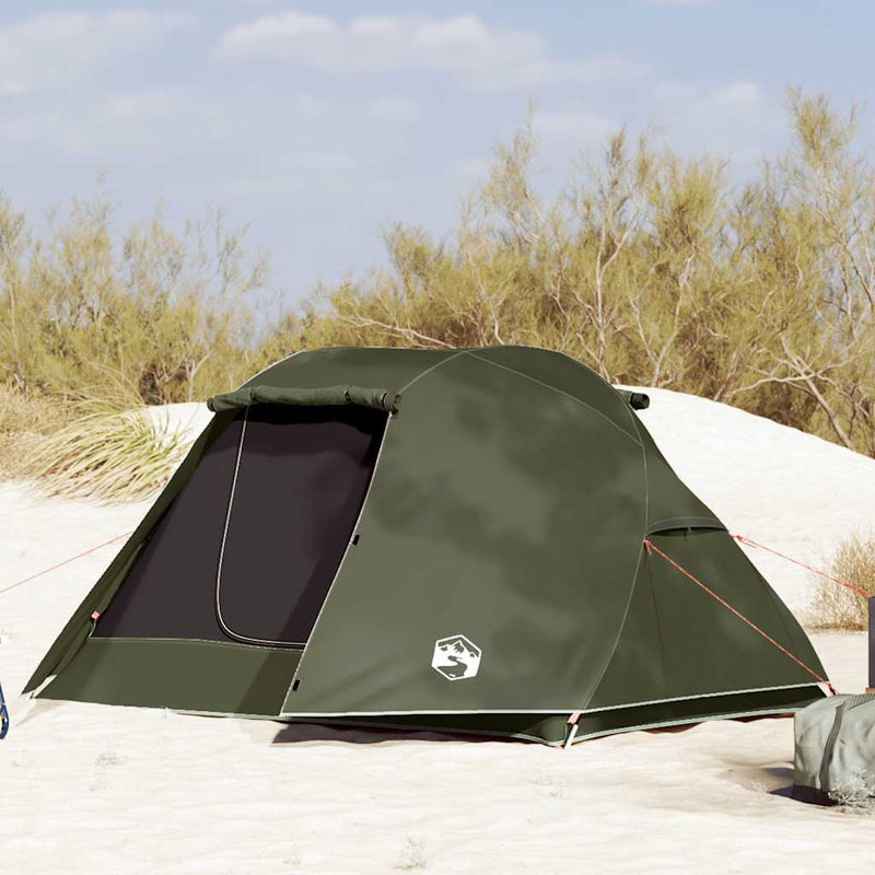 Tienda de pesca VidaXL 3 personas verde oliva impermeable