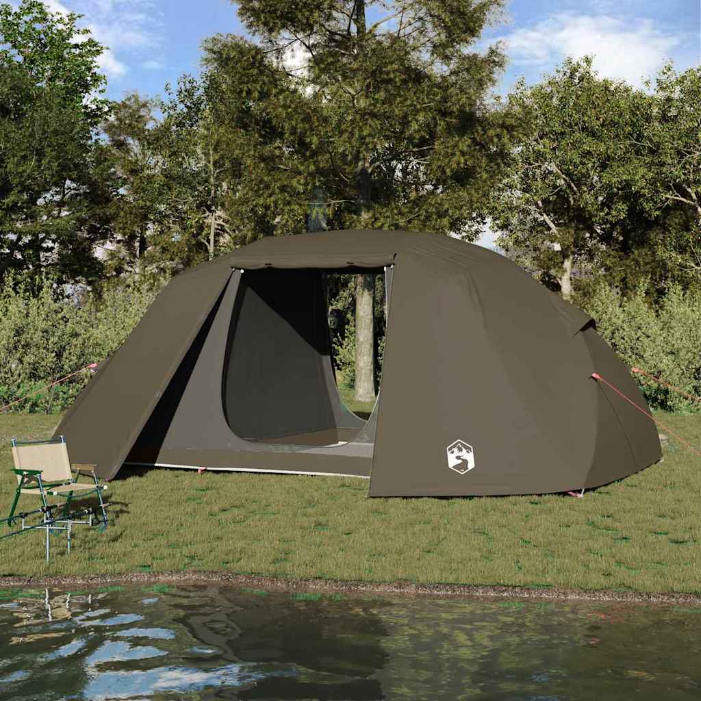 Tenda da pesca Vidaxx con tetto marrone 514 x 465 x 187 cm poliestere e fibra di vetro