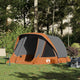 Tenda VidaXL per 4 persone impermeabile grigia e arancione