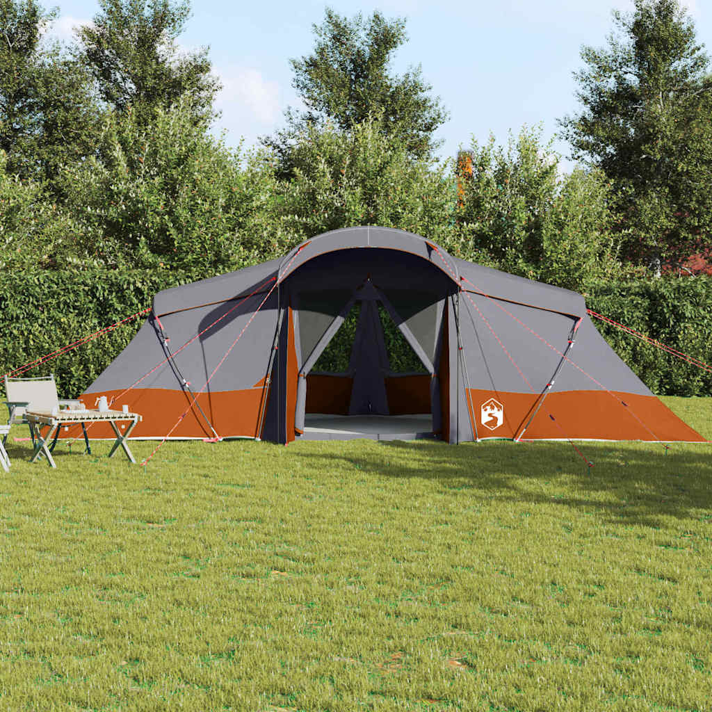 Vidaxl gezinstent met dak grijs en oranje 721 x 335 x 212 cm