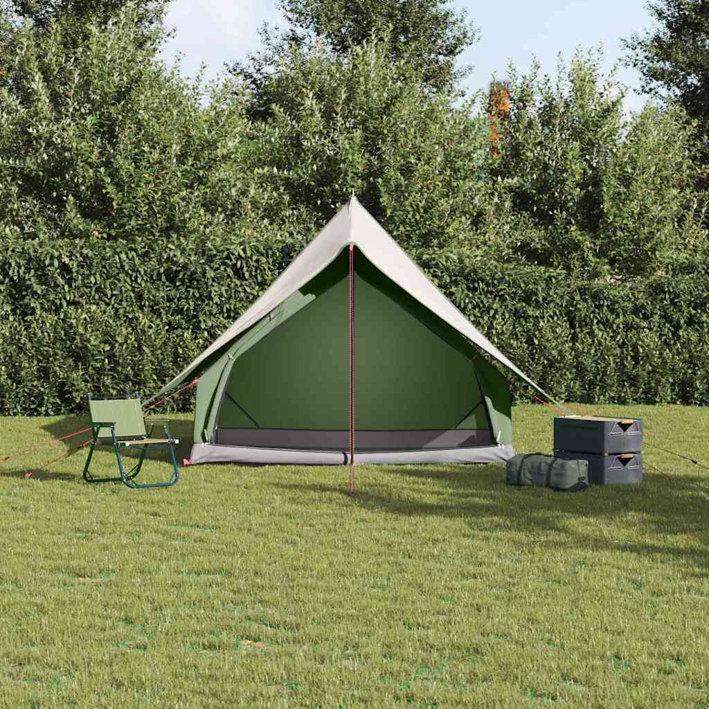 Tenda familiare Vidaxx con tetto verde e bianco 315 x 286 x 200 cm