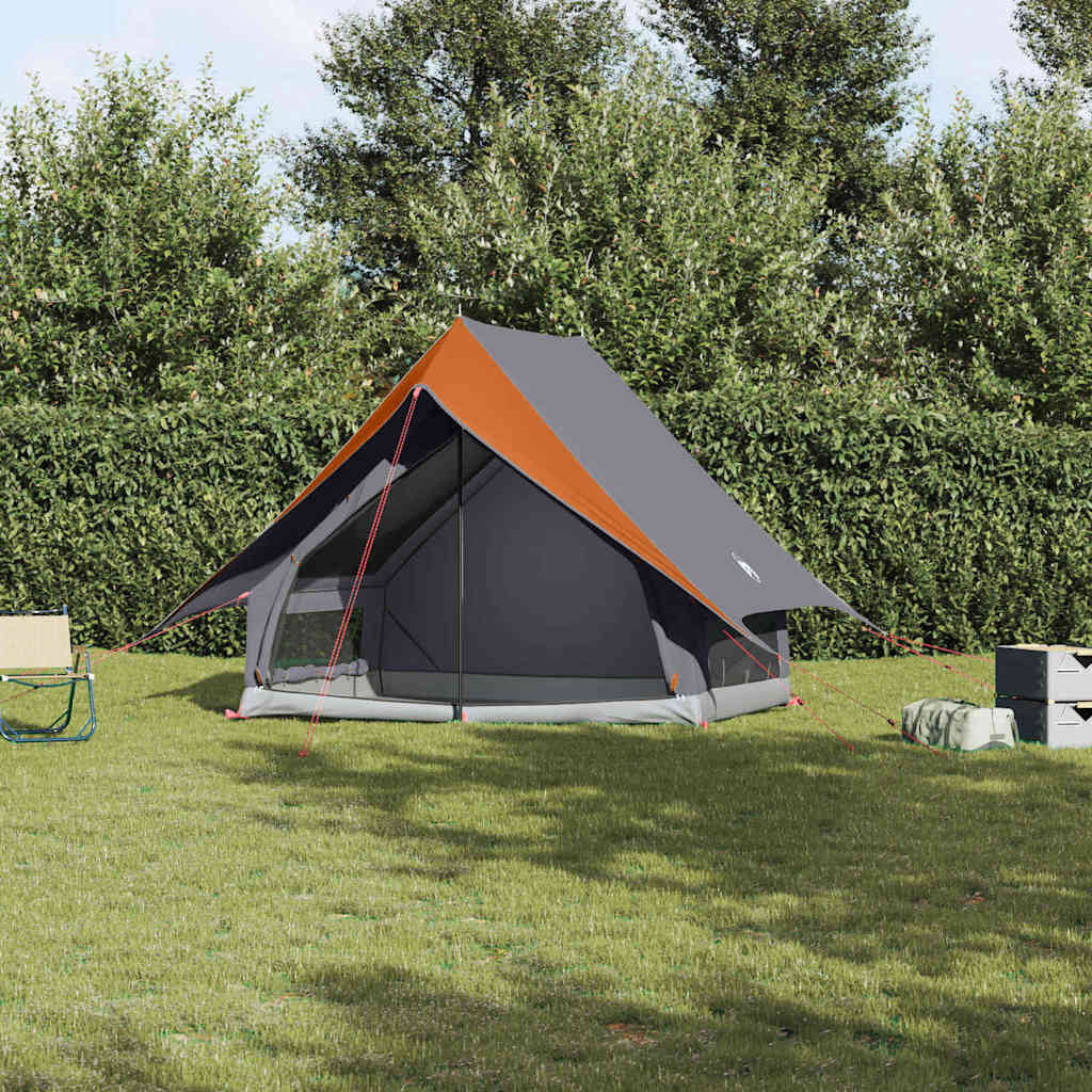Tenda familiare Vidaxx con tetto grigio e arancione 315 x 286 x 200 cm