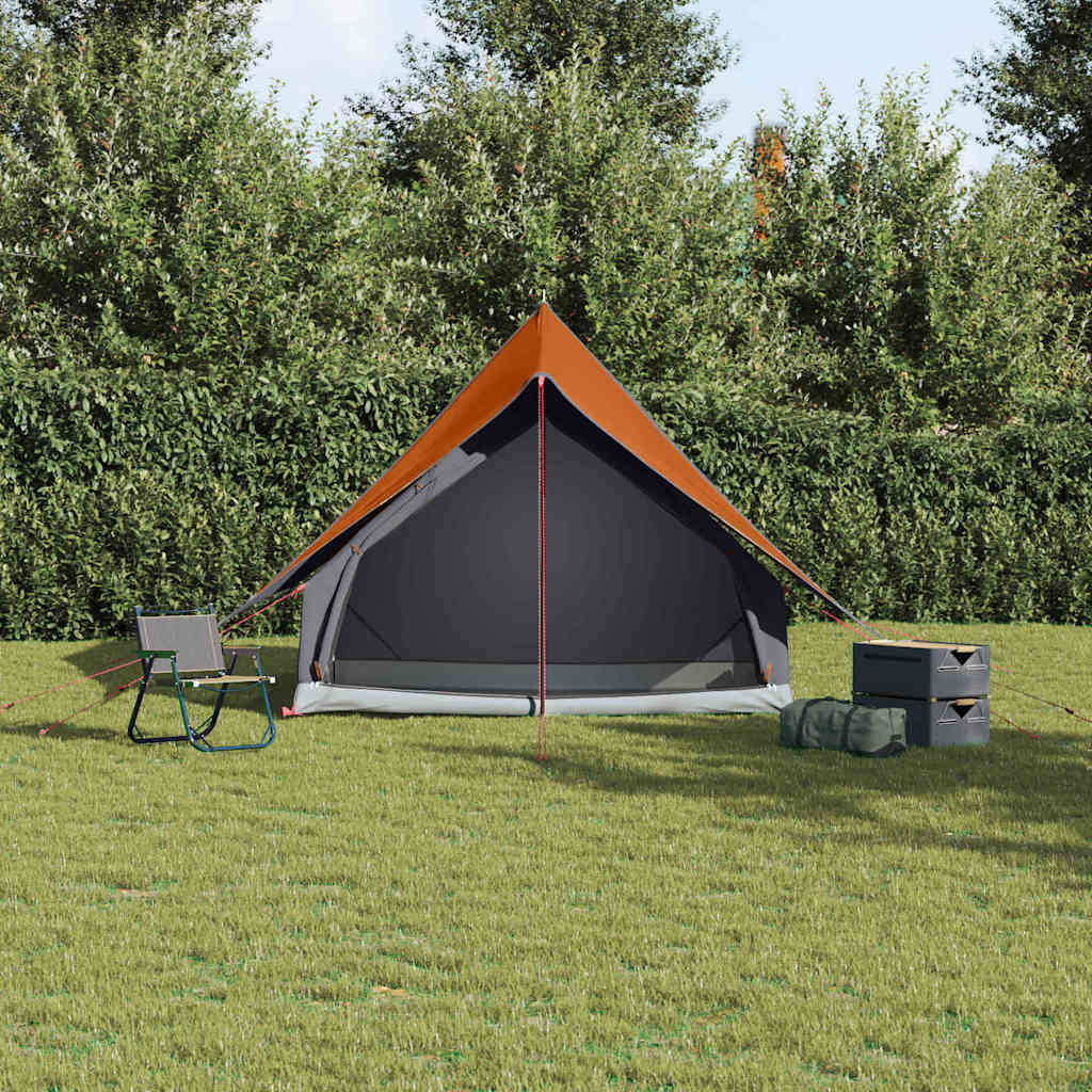 Vidaxl gezinstent met dak grijs en oranje 315 x 286 x 200 cm