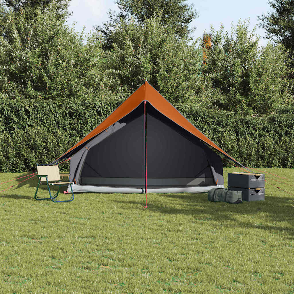 Vidaxl gezinstent met dak grijs en oranje 315 x 286 x 200 cm