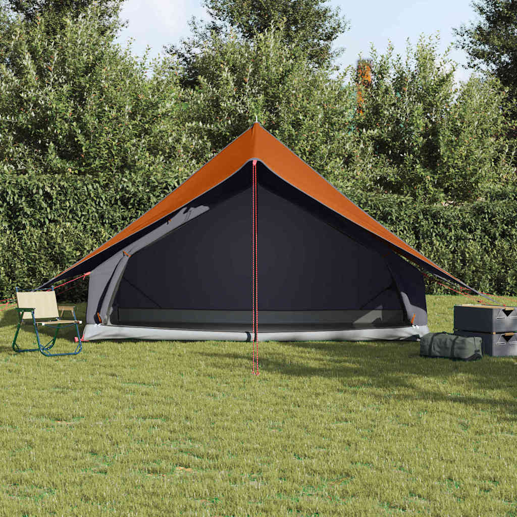 Vidaxl gezinstent met dak grijs en oranje 315 x 286 x 200 cm