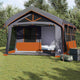Vidaxl gezinstent met dak grijs en oranje 620 x 322 x 240 cm polyester